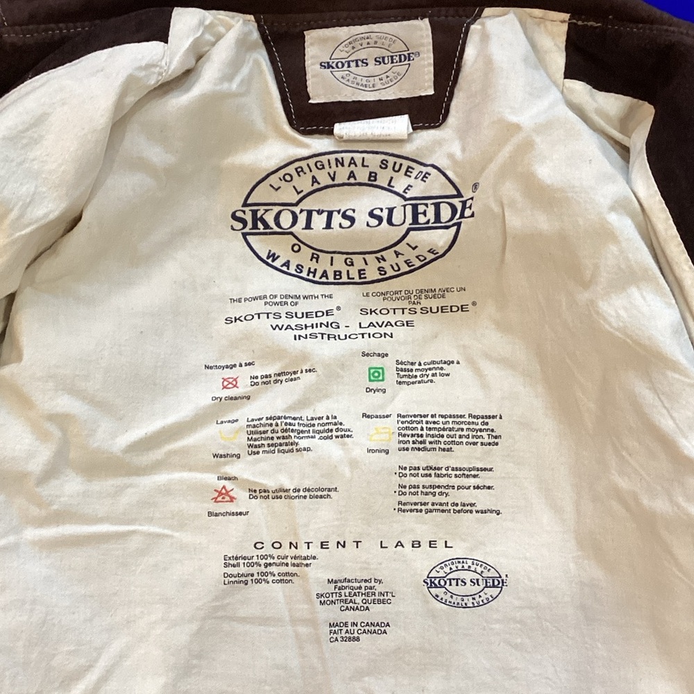 Skotts Washable Suede Brown Suede Jacket size Medium - Picture 5 of 7